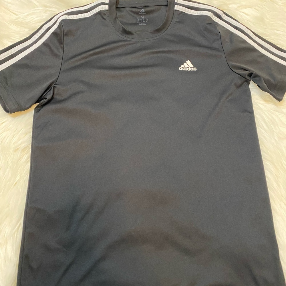 Adidas Men's Dark Gray Short Sleeve Tee - Picture 2 of 3